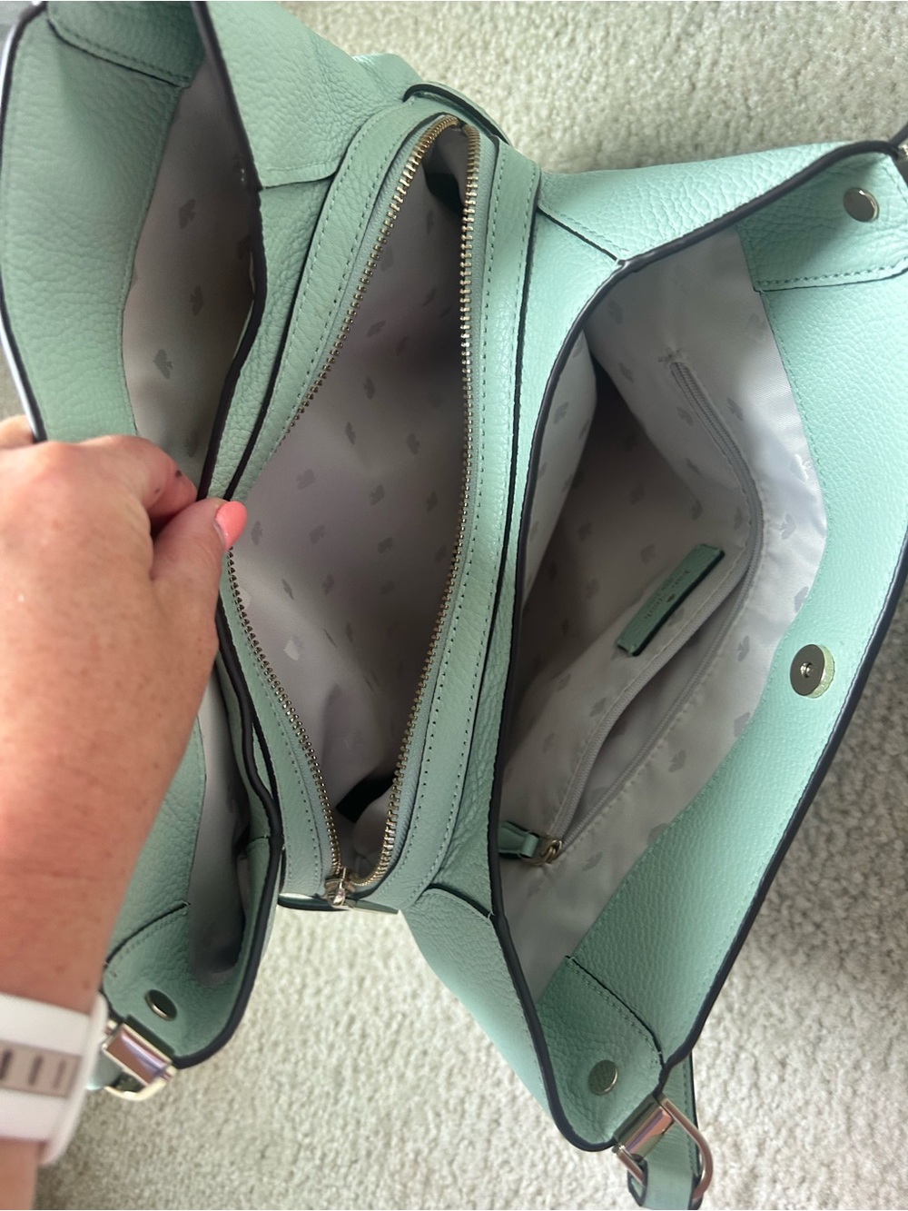 Kate Spade Mint Green Leather Shoulder Bag with Matching Wallet - Picture 16 of 16